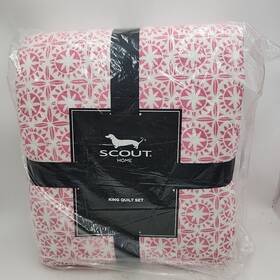 Scout Home 883893762428 New Due South 3-piece Pink Cotton King Quilt Set