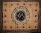 Sd095-8 India Arts Om Symbol Tapestry Cotton Bedspread Brown 736846808646