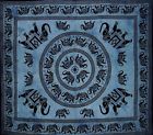 Sd353-03blu India Arts Mandala Elephant Tapestry Cotton Bedspread Full 736846822895