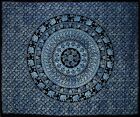 Sd354-03blu India Arts Mandala Elephant Tapestry Cotton Bedspread Full 736846823403