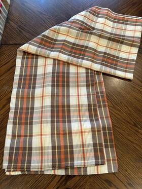 13537-596 Sears Toughcord Vintage Plaid Ii Bedspread Chocolate 76x110