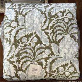 Q1094k Serena & Lily And Artichoke Quilt King Grove Sky Green Blue New Designer Bedding