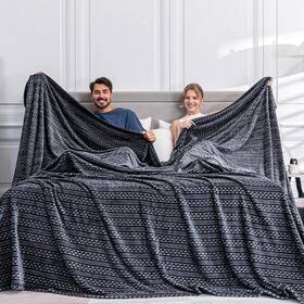 Mypoy1bk000017sh Serenhom Soft Cozy 120x120 Inches Seamless Oversized King Dark Grey Chain