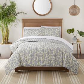 Serta 081806710584 Simply Comfort Ellen Soft Modern 3 Piece Floral Botanical Bedding Quilt Set W
