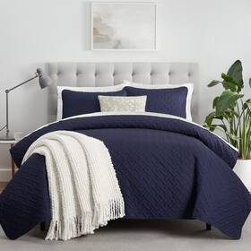 Serta 081806719938 Comfortsure Soft 3-piece Full/queen Quilt Bedding Set Includes Bedspread/cov