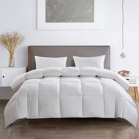 Se003021 Serta 233 Thread Count White Goose Feather And Down Fiber Comforter
