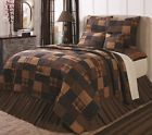10427 Set Black Beige Patchwork Quit Red 3pc King Bedding Americana Patriotic Patch