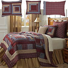 Set Queen Quilt Cabin 6-7pc Log Patchwork Country Bedding Pillows King Finley