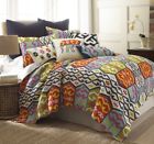 Set27600fq Levtex Home Malawi Quilt Set Navy Orange Green 848336012133