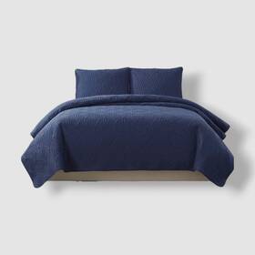 Seventh Studio 735732227578 Blue Seashell Quilted 3-piece Full/queen Size Quilt Set