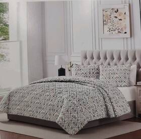 Seventh Studio 735732646027 New Winter Diamond Holiday-print 3 Pc Quilt Set - Full/queen