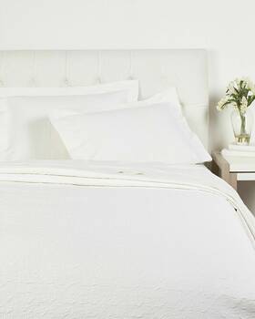 4270 Sferra Emina White Queen Coverlet Sham Set 3pc Blanket Cover Matelasse Italy New