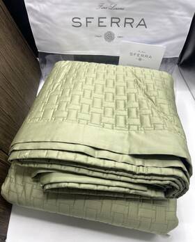 Sferra 780870131140 650 Sampietrini Full/queen Quilt Coverlet Cotton Sateen 96x100 Inch Willow