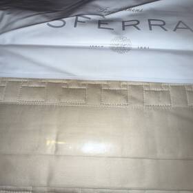 Sferra 780870131218 650 Sampietrini King Quilt Coverlet Cotton Sateen 114x100 Sand