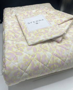 Sferra 780870131621 3 Pc Set Prato Full / Queen Quilt Euro Sham Boudoir Italy 830