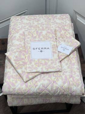 Sferra 780870606013 3 Pc Set 830 Prato Full / Queen Quilt Euro And Boudoir Sham New Italy
