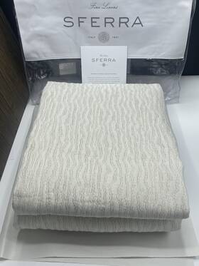 Sferra 780870733504 733 Ondate Reversible Queen Quilt Blanket Bedcover Bluefin 96x100 Inch New