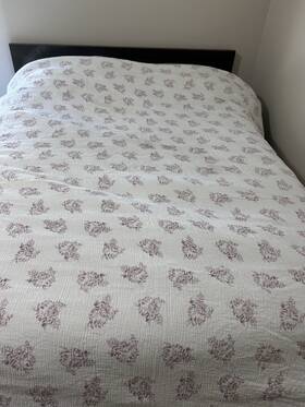 Va-21204 Shabby Chic Queen Floral Quilt 90x90in White Pink Cotton Polyester