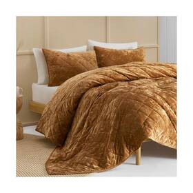 Y21020 Shalala New York Luxury Velvet Quilt Set Queen Size Ultra Soft Lightweight Summer Velv