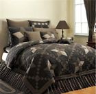 Sham Queen Bedding Primitive Farmhouse 3pc Set Khaki Quilt Star Black
