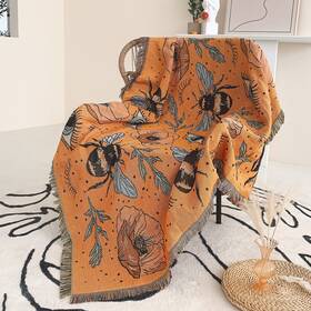 Amcabk02-14 Shesyuki Boho Throw Blanket Reversible Cotton Bohemian Tapestry Hippie Room Decor Doub