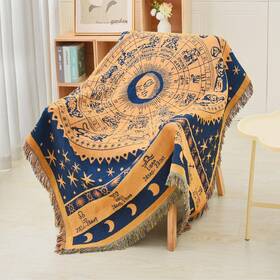 Amcabk02-58 Shesyuki Boho Throw Blanket Reversible Cotton Bohemian Tapestry Hippie Room Decor Outd