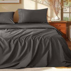 630cmsjt Shilucheng 100% Egyptian Cotton Sheets King 16 Inch Deep Pocket 4 Piece Set