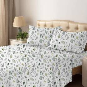 Shreem Linen Lfy Trq Qn 104 Queen Sheet Set - 4 Piece Bedding Brushed Microfiber Soft Sheets For