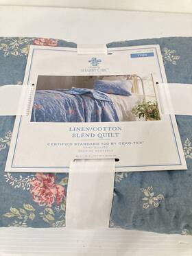 Simply Shabby Chic 490601537355 Lily Rose Chambray Blue Quilt Farmhouse Twin Flaw Please Read