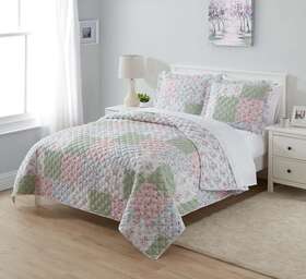 Simply Shabby Chic 980110579224 Reversible Ditsy Floral 3-piece Quilt Set King