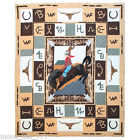 Size 380 King Horse Western Cowboy Quilt Brand Patch Bedding Rider Magic