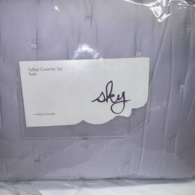 Sky 733002607679 Tufted Twin Quilted Coverlet And Sham Set Nwt Orchid Purple