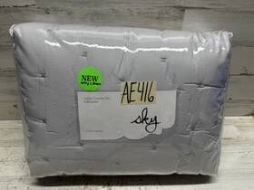 Sky 733002607716 Core Tufted Full / Queen Quilted Coverlet And Sham Harbor Mist Gray 2pc Set