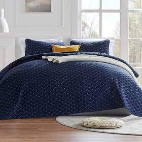 Sleep Zone 810029082334 3-piece Lightweight Reversible Quilt Set - Full/queen Size Soft