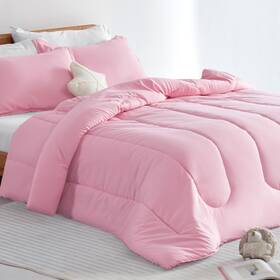 Sleep Zone 840199201242 Kids Pink Bedding Comforter Set Full/queen Size - Super Soft And Cut