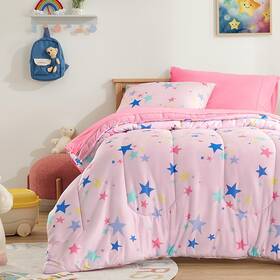 Sleep Zone 840199210220 Kids Comforter Set Jersey Knit 3 Pieces Bedding For Girls So