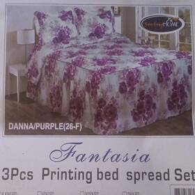 Smiling Home Danna/purple 26-f Fantasia Floral Purple White Rectangular Bedspread Set For Bedroom
