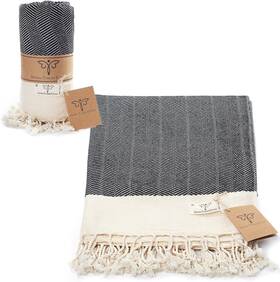 Smyrna Turkish Cotton 739339853031 Herringbone Series Throw Blanket 50x60 Inch Outdoor B