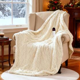 Ly03b Snuglife Heated Blanket Electric Throw 50 Inch X 60 Fast Heating Blanke