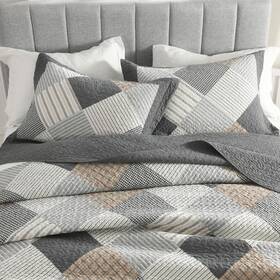 Bz87-gy-king Soelinens Gray Quilts King Size - 100% Cotton Bedspread Lightweight Grey Bro