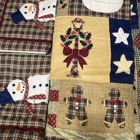34737018938 Sonoma Holiday Snowflakes Holly Full/queen 3 Piece Set Quilt 2 Pillow Shams New