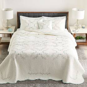 91cbbbabskga Sonoma Goods For Life Amelia Blue Embroidered Bedspread King Msrp 144.99