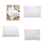 Sos1291icnquenwhite Bedspreads Coverlets Sets Fashions Diamond Design Chenille Two Sham Queen
