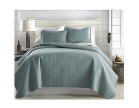South Shore Furniture 810001364649 Southshore Oversized Lightweight 3 Pcs Quilt Set King/cal King-steel Blue