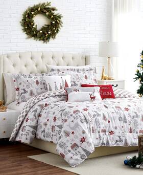 South Shore Furniture 840263814958 New Holly Jolly Lane 5-piece Microfiber Twin / Xl Comforter Set