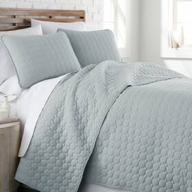 90-qlt-blu-k South Shore Furniture Southshore Fine Linens Ultra-soft Lightweight Embroidered 3-pc. Quilt Set King/