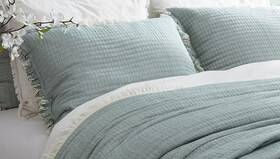 Southern Living 022164482997 Simplicity Benton King Sham Green Cotton Fringed 20 Inch X 36 Nwt
