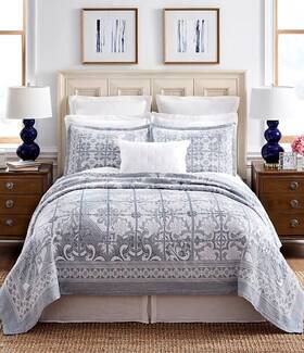 Southern Living 400001075616 Marissa Matelasse Coverlet With Shams Full/queen Blue 199 Nwt