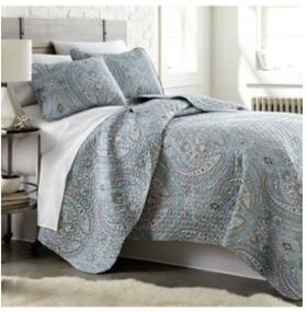 Southshore 810001364748 Fine Linens Classic Paisley 3-piece Quilt And Sham Set Bedding