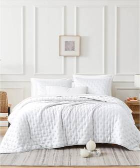 Bm-300-qlt-wht-q Southshore Fine Linens Luxurious 100% Viscose 3-pc. Quilt Set Queen - White